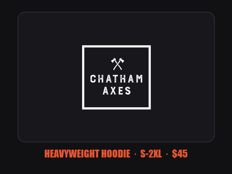 Chatham Axes heavyweight hoodie, crest print